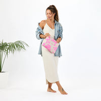 Mid Pouch -  Salina in Red Fruit Punch/Sandstone (Reversible) by Aloha Collection