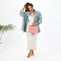 Mid Pouch -  Salina in Red Fruit Punch/Sandstone (Reversible) by Aloha Collection