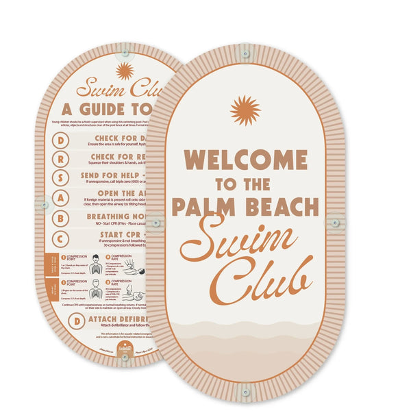 Double Sided Pool Sign - Linen Beige