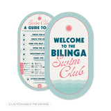  Customisable Double-Sided Mid Century Pool CPR Sign in ‘Sorbet Blue ’ - by Holidae Haus