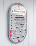 Customisable Double-Sided Mid Century Pool CPR Sign in ‘Sorbet Blue ’ - by Holidae Haus