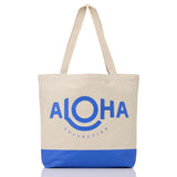 Reversible Tote “Float” in Cobalt/Sandstone  by Aloha Collection