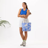Reversible Tote “Float” in Cobalt/Sandstone  by Aloha Collection