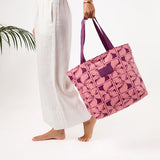 Day Tripper Tote Bag - Lattice in Candy/Plum by Aloha Collection