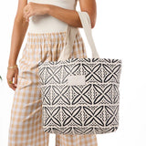 Day Tripper Tote Bag - Pasifika in Black/Sandstone by ALOHA Collection
