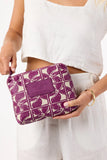 Small Pouch - Lattice in Sandstone/Plum by ALOHA Collection