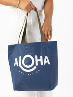 Reversible Tote “Mo’orea” in Bellini/Olive/Navy by Aloha Collection