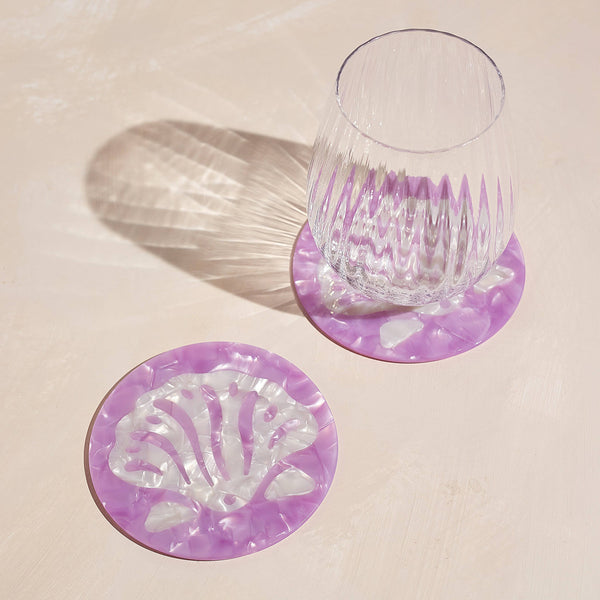 Shell Glass Coaster Shell Acetate Coaster – Pineapple Traders