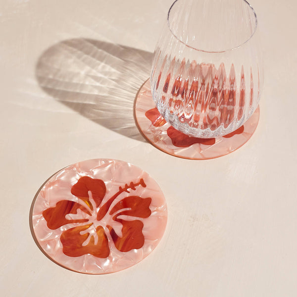 Pink Hibiscus Coaster