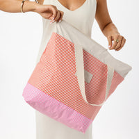 Day Tripper Tote Bag - Cabana in Red Haute/Sandstone by Aloha Collection