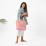 Day Tripper Tote Bag - Cabana in Red Haute/Sandstone by Aloha Collection