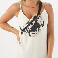 Mini Hip Pack - Fall Flowers in Black/Sandstone by Aloha Collection