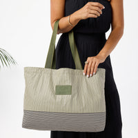 Holo Holo Reversible Tote “Cabana” in Olive/Sandstone by Aloha Collection