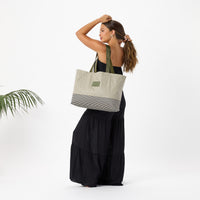 Holo Holo Reversible Tote “Cabana” in Olive/Sandstone by Aloha Collection