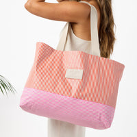 Holo Holo Reversible Tote “Cabana” in Red Haute/Sandstone by Aloha Collection