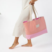 Holo Holo Reversible Tote “Cabana” in Red Haute/Sandstone by Aloha Collection