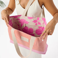 Holo Holo Reversible Tote “Cabana” in Red Haute/Sandstone by Aloha Collection