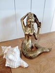 Brass Mermaid with Conch Shell