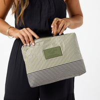 Mid Pouch -  Cabana in Olive/Sandstone by Aloha Collection