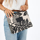 Mid Pouch -  Holomua in Black/Sandstone by Aloha Collection