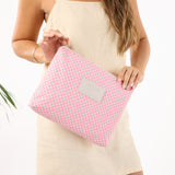 Mid Pouch -  Tiny Check in Blush by Aloha Collection