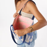 Reversible Tote “Salina” in Tiny Stripe/Navy by Aloha Collection