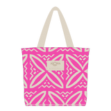 Day Tripper Tote Bag - Pasifika in Neon Pink/Sandstone by ALOHA Collection