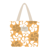 Day Tripper Tote Bag - Funky Plumeria in Honey by ALOHA Collection