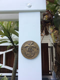 Round Brass Plaque Anchor and Palm