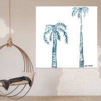 'Indigo Ink Palms' Print on Canvas - By Libby Watkins