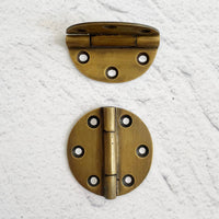 Round Brass Hinge - Set of 2