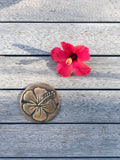 Brass Hibiscus Plaque - by Pineapple Traders