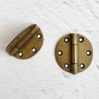 Round Brass Hinge - Set of 2