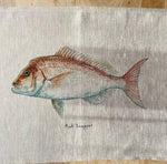 Pink Snapper Linen Tea Towel