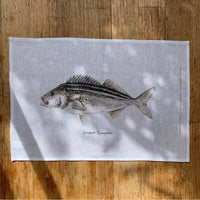 Sriped Trumpeter Linen Tea Towel - By Bobby Seaford