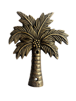 coconut palm tree brass plaque