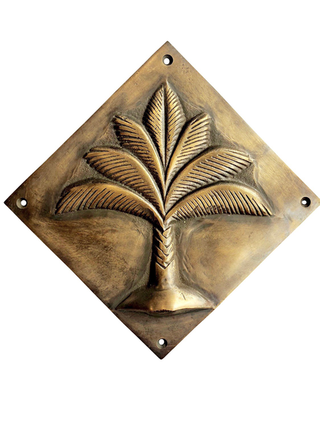 Brass Palm Diamond Plaque